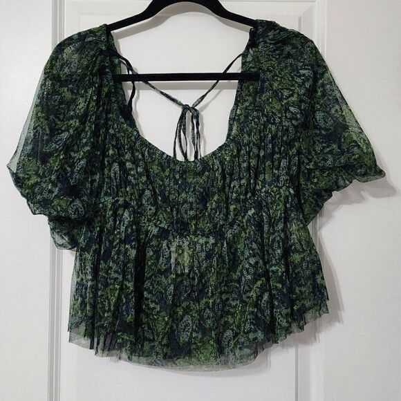 Free People Tops - NWT - Free People Women's - XL - Penelope Top Deep Sea Combo Green